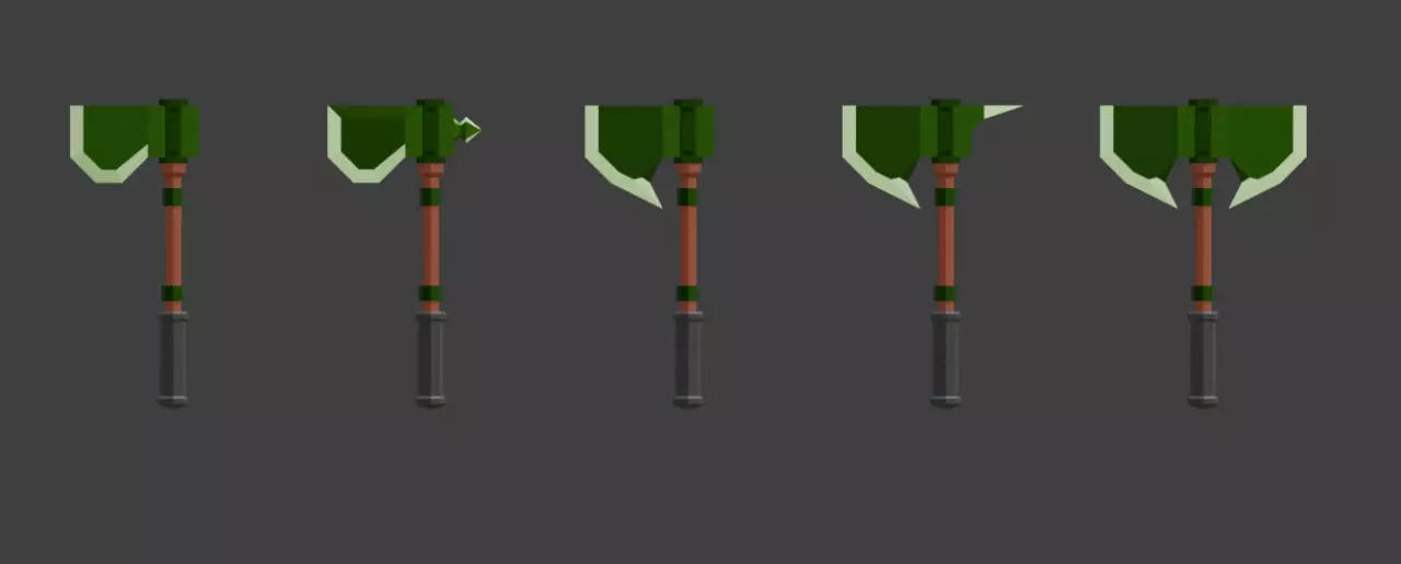 Fantasy Low-Poly Axes Pack by LapizWCG Low-poly 3D model_6