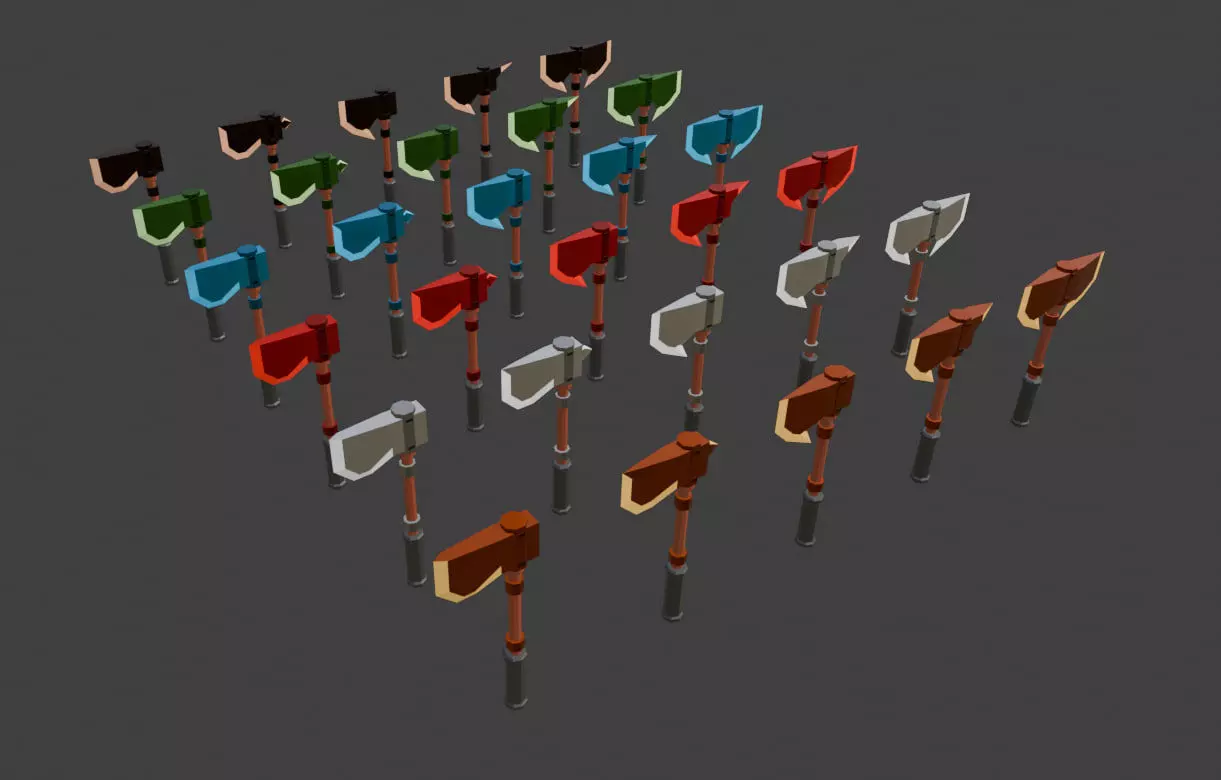 Fantasy Low-Poly Axes Pack by LapizWCG Low-poly 3D model_0