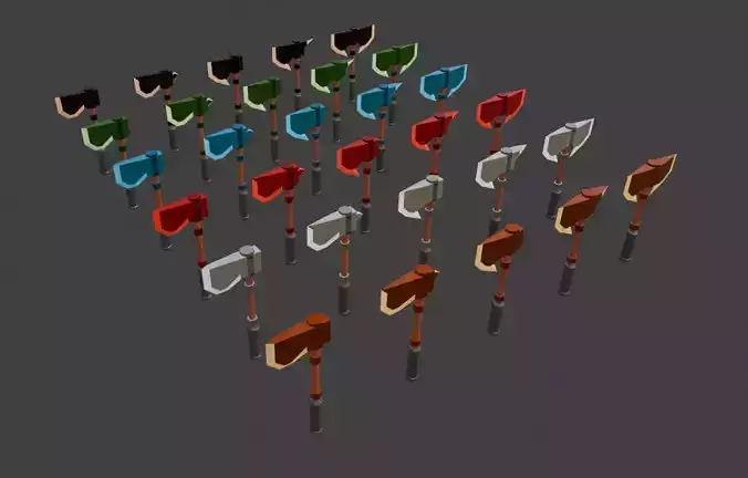 Fantasy Low-Poly Axes Pack by LapizWCG Low-poly 3D model
