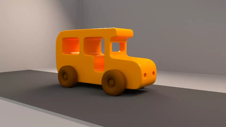 Low Poly Toy Bus Low-poly 3D model_7