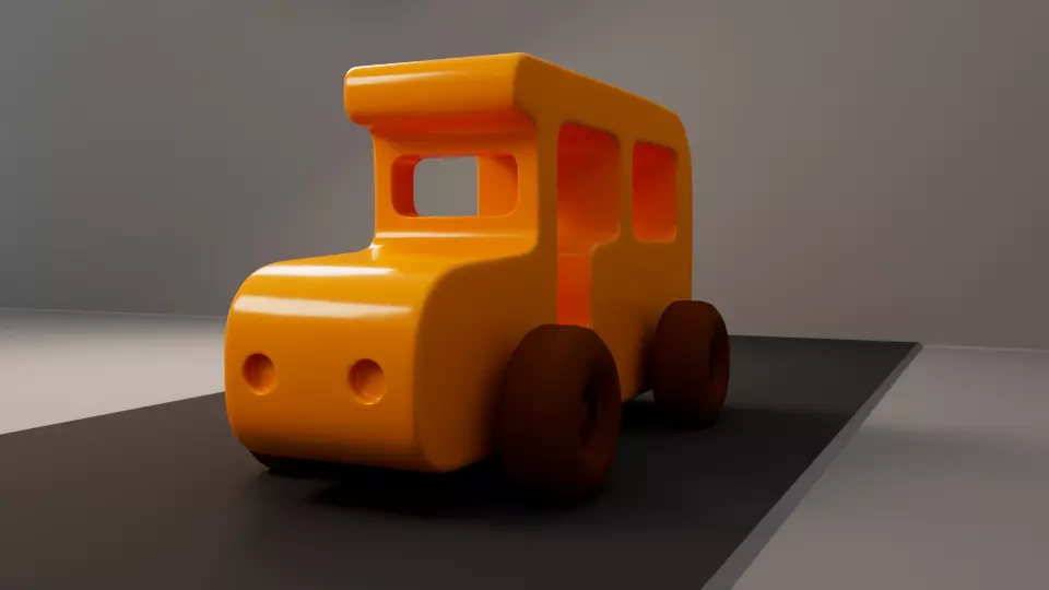Low Poly Toy Bus Low-poly 3D model_5