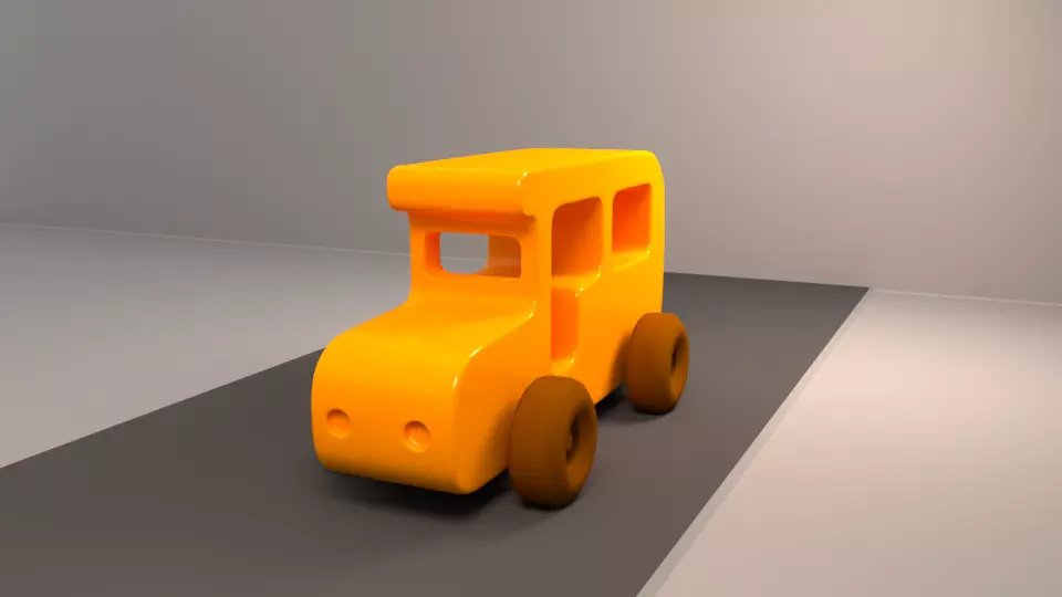 Low Poly Toy Bus Low-poly 3D model_6
