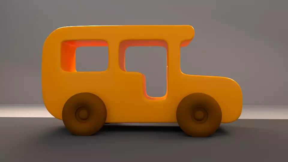 Low Poly Toy Bus Low-poly 3D model_1