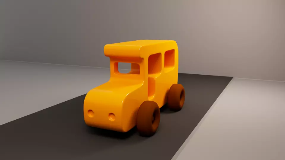 Low Poly Toy Bus Low-poly 3D model_2
