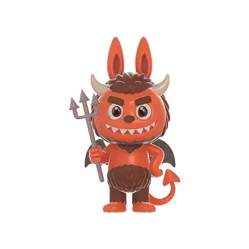 Labubu Devil Figurine Cute Chibi Devil Monster Toy