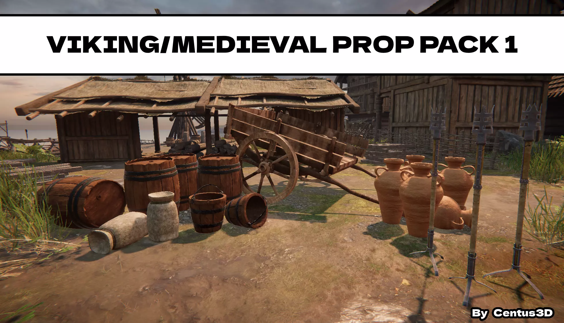 Medieval Viking Prop Pack Vol 1 - Game Ready PBR Assets Low-poly 3D model_0