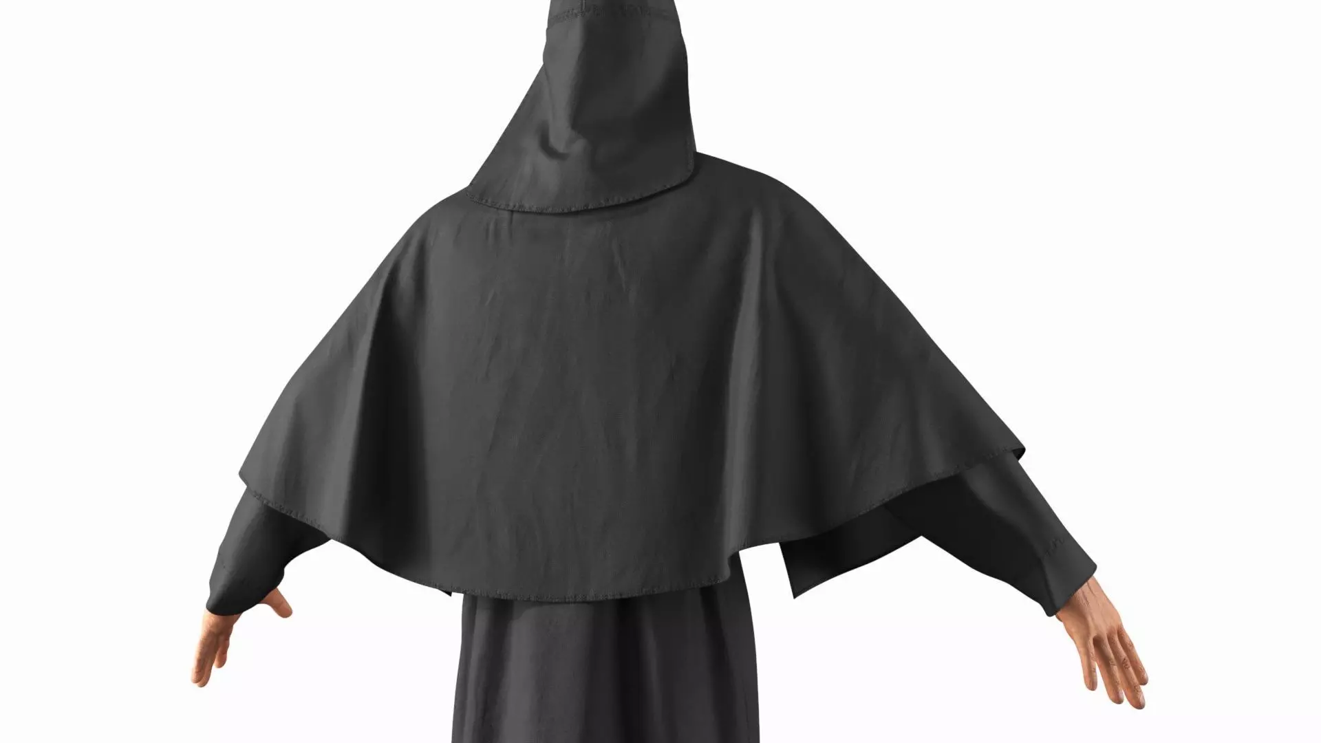 Character Ku Klux Klan in Black Suit and Mask 3D model_8