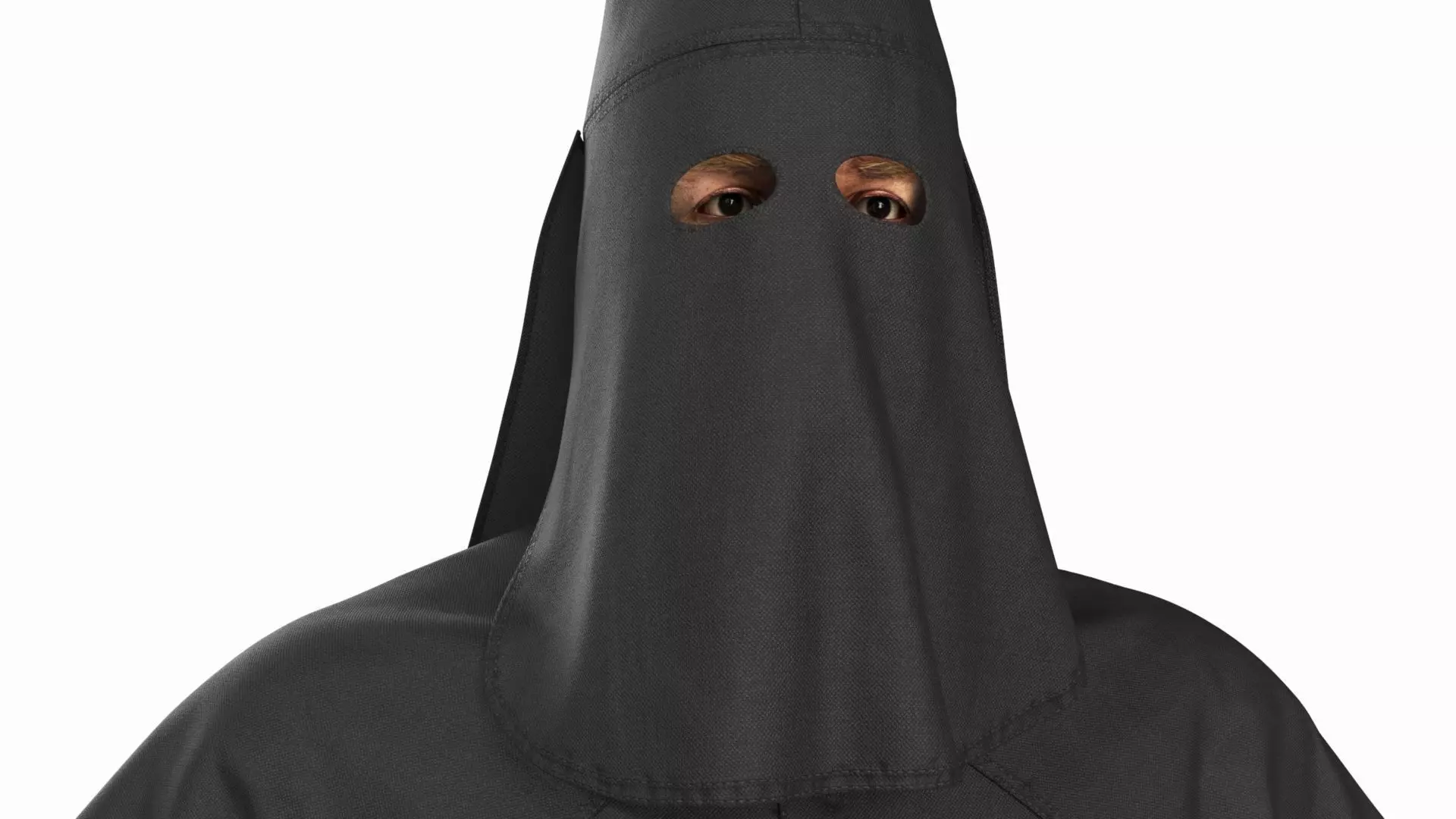 Character Ku Klux Klan in Black Suit and Mask 3D model_10