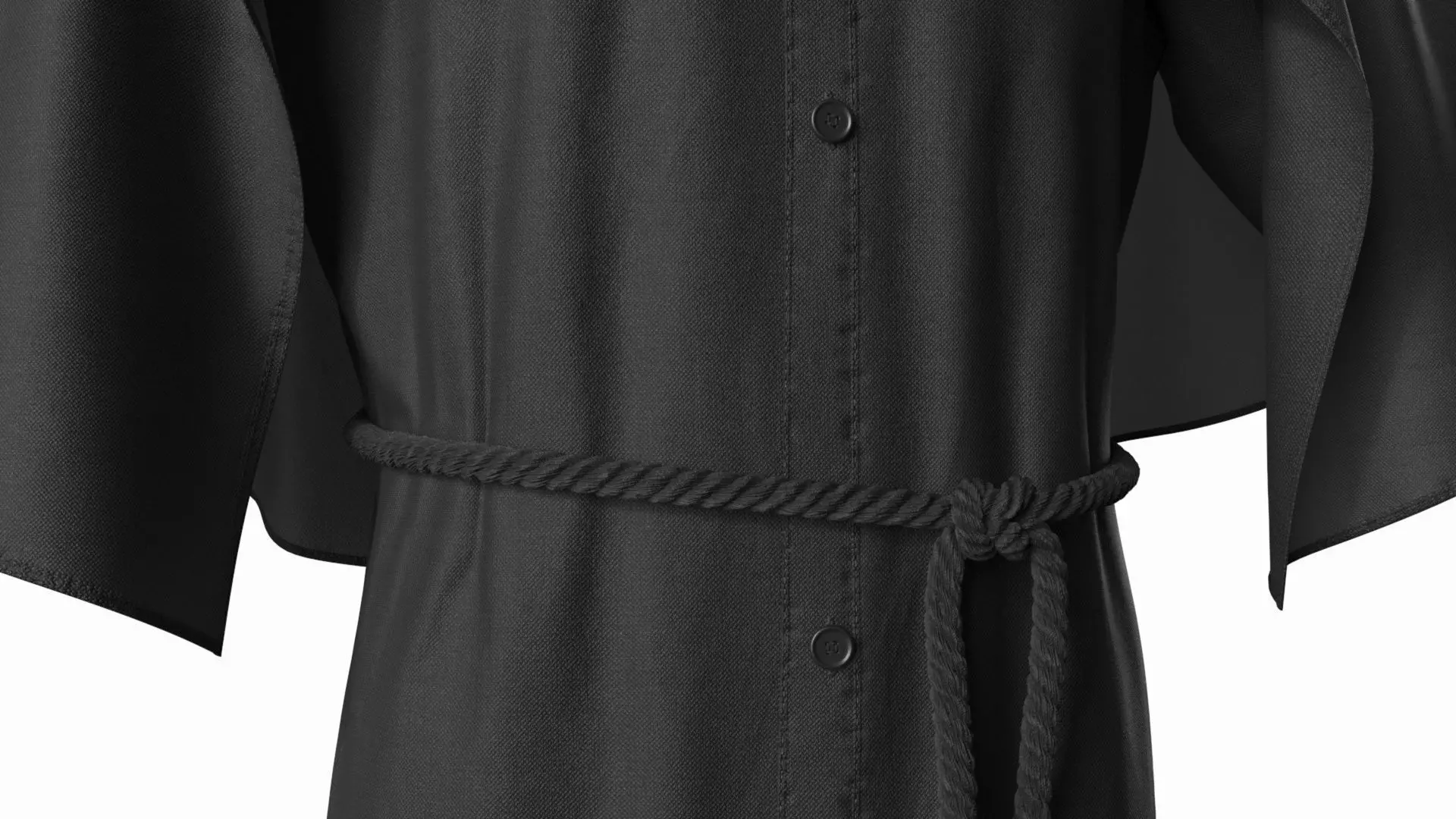 Character Ku Klux Klan in Black Suit and Mask 3D model_9