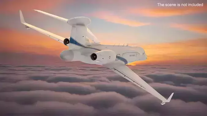 CAEW Airborne Early Warning Aircraft Rigged 3D model