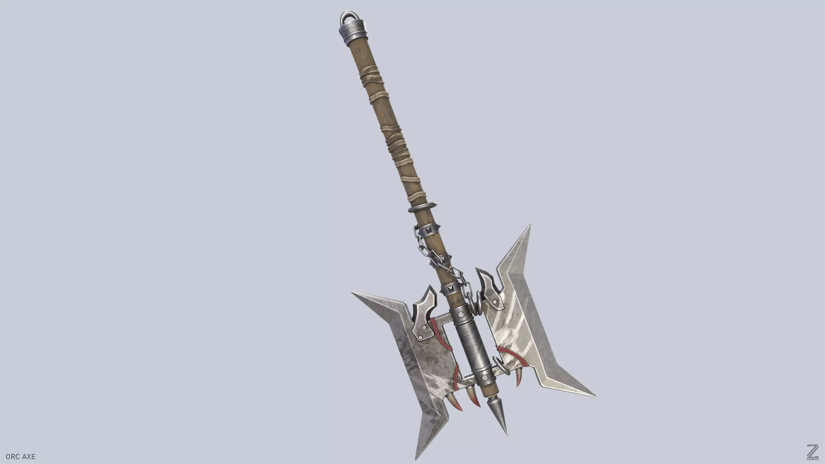 Orc axe Low-poly 3D model_8