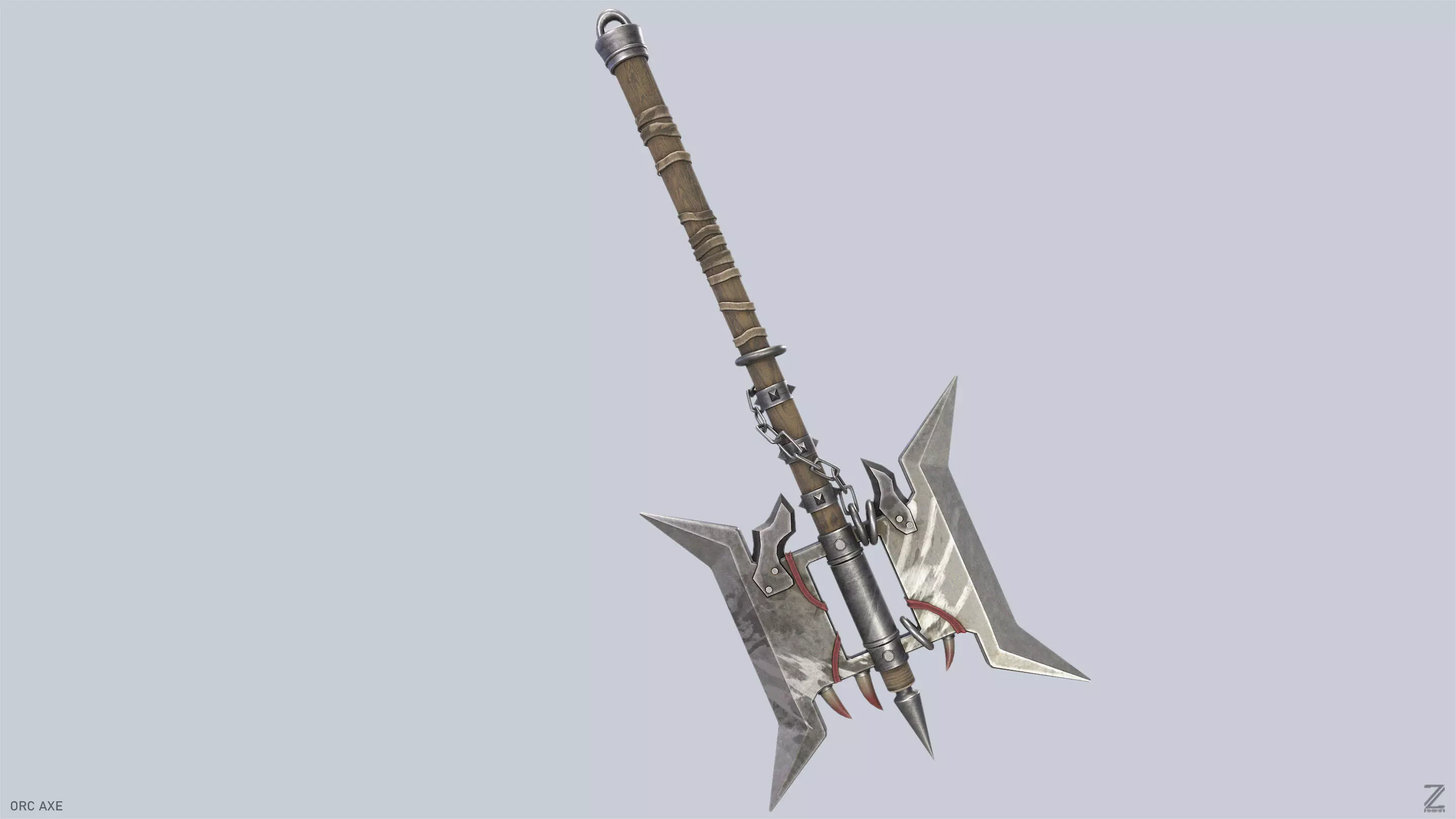 Orc axe Low-poly 3D model_6