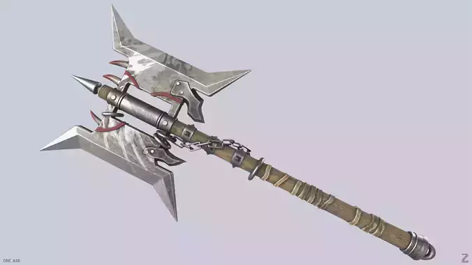 Orc axe Low-poly 3D model