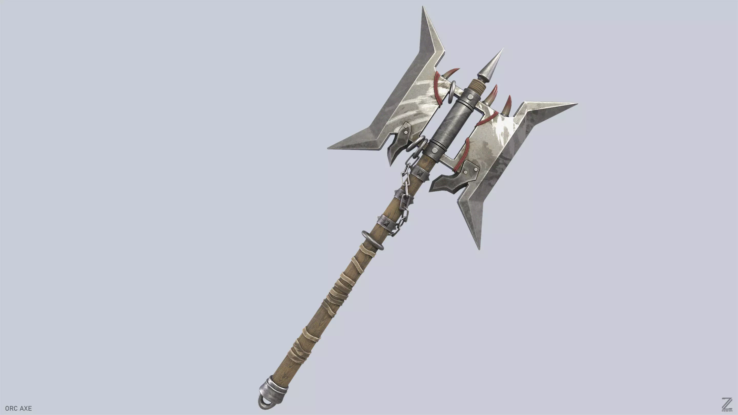 Orc axe Low-poly 3D model_4