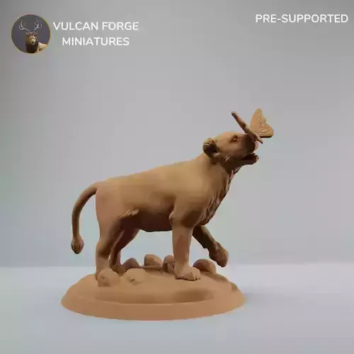 Lion cub with butterfly lion cub model