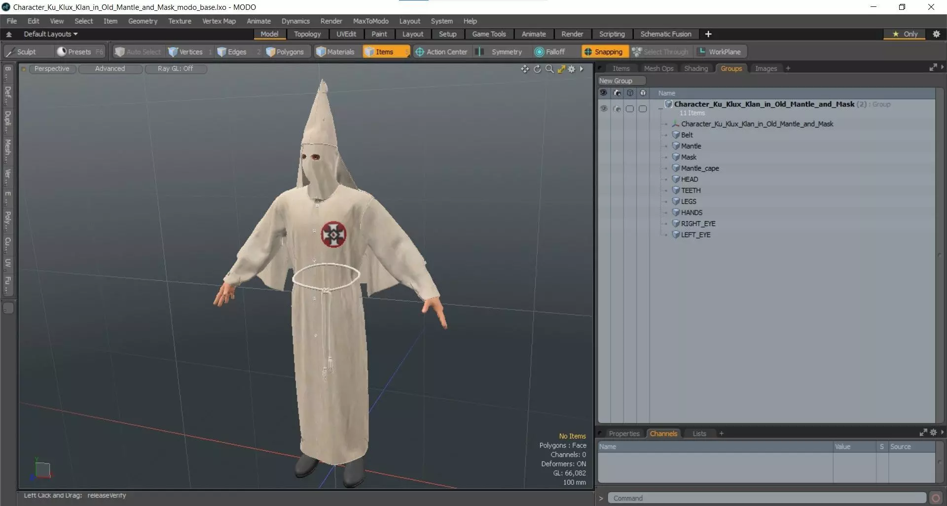 Character Ku Klux Klan in Old Mantle and Mask 3D model_19