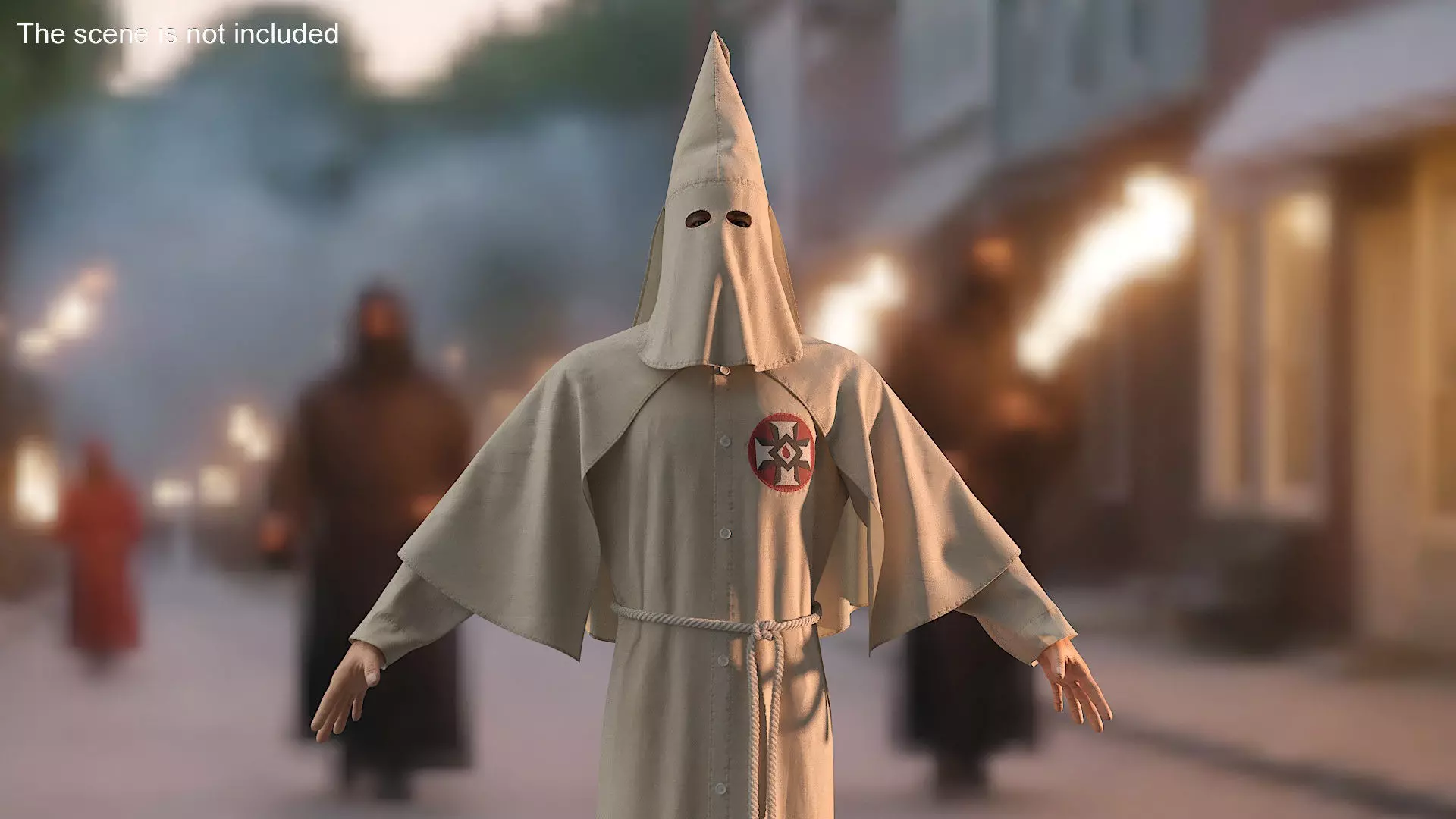 Character Ku Klux Klan in Old Mantle and Mask 3D model_2