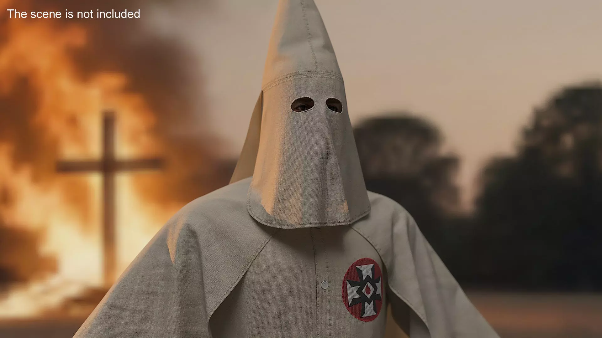 Character Ku Klux Klan in Old Mantle and Mask 3D model_1