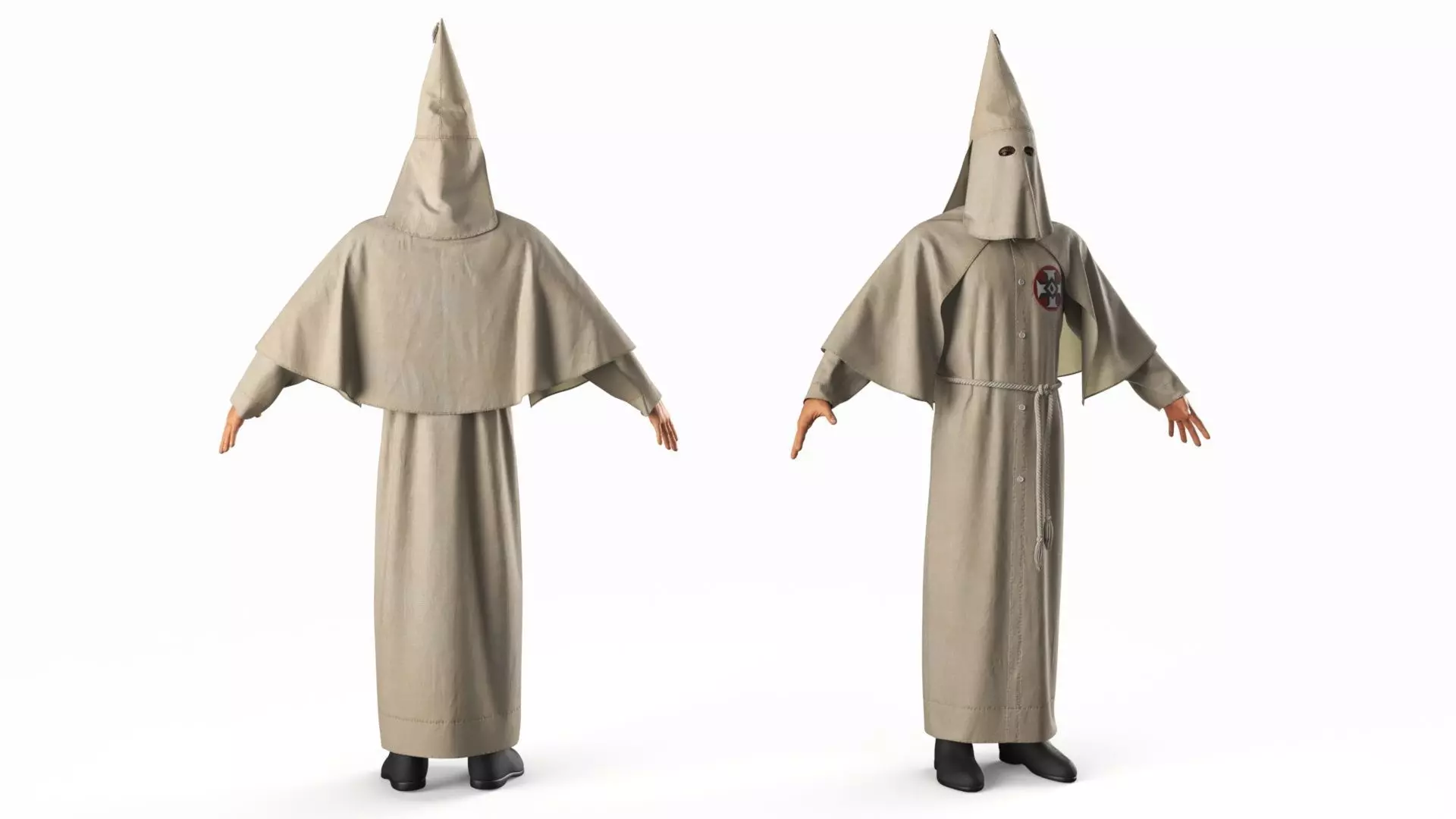 Character Ku Klux Klan in Old Mantle and Mask 3D model_5