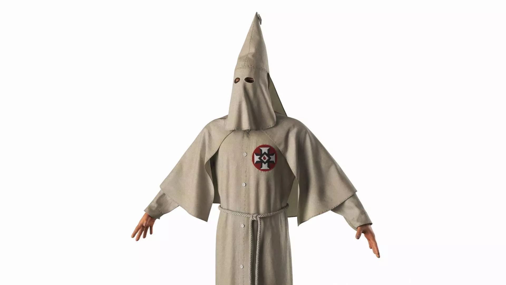 Character Ku Klux Klan in Old Mantle and Mask 3D model_0