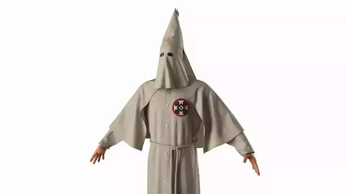 Character Ku Klux Klan in Old Mantle and Mask 3D model