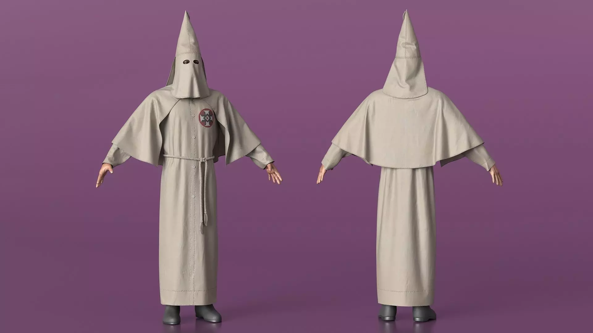 Character Ku Klux Klan in Old Mantle and Mask 3D model_3