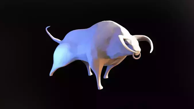 Bull highpoly lowpoly sculpt 3d print