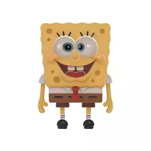 Sponge Square Character Toy Fun Cartoon Style