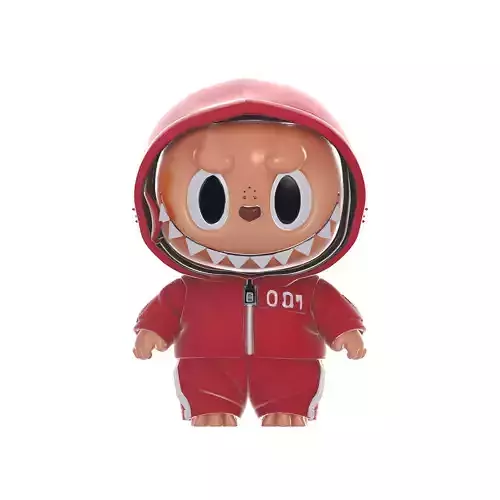 Labubu in Red Tracksuit Cue Character Toy 3D print model
