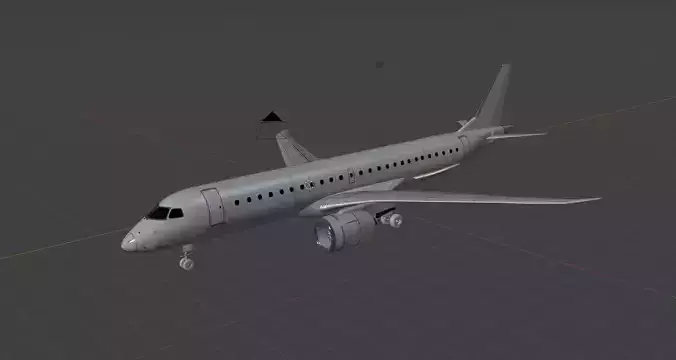 E190-E2 EMBRAER AIRCRAFT 3D MODEL WITH INTERIOR 3D model