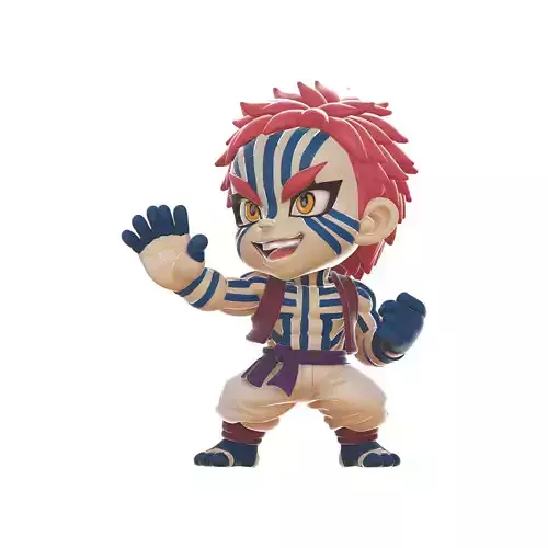 Chibi Akaza Demon Slayer Figurine