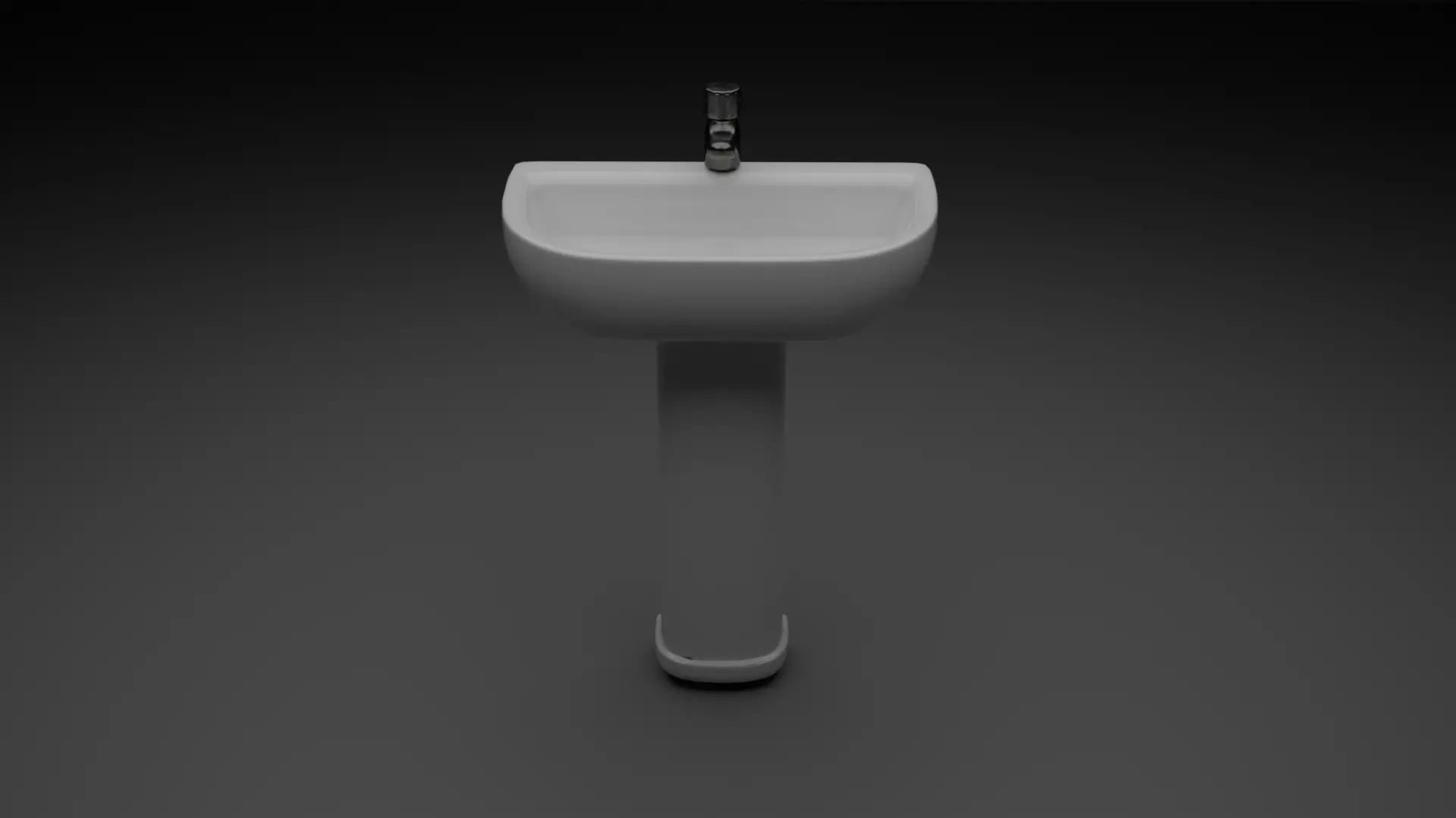 Low Poly Bathroom Basin with Tap Game Ready PBR FBX OBJ STL Low-poly 3D model_7