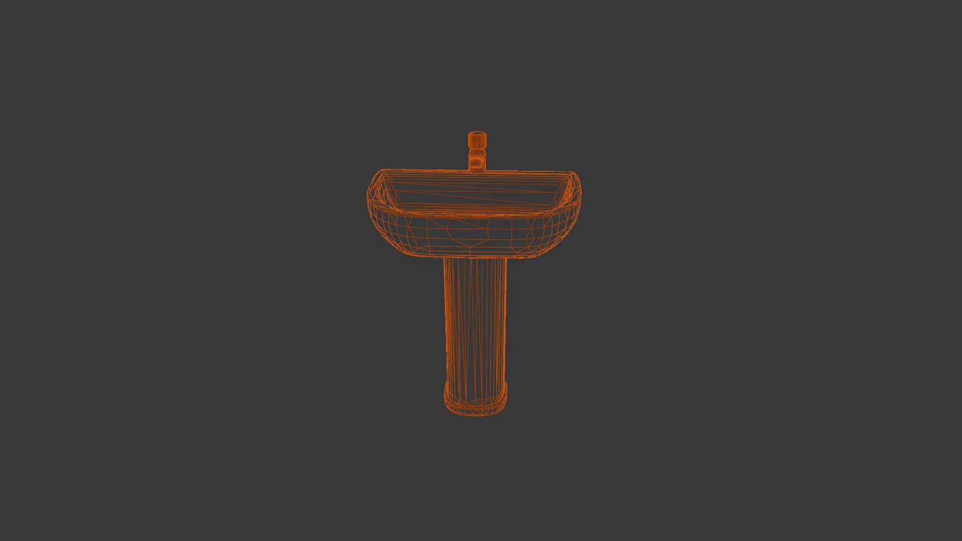 Low Poly Bathroom Basin with Tap Game Ready PBR FBX OBJ STL Low-poly 3D model_9