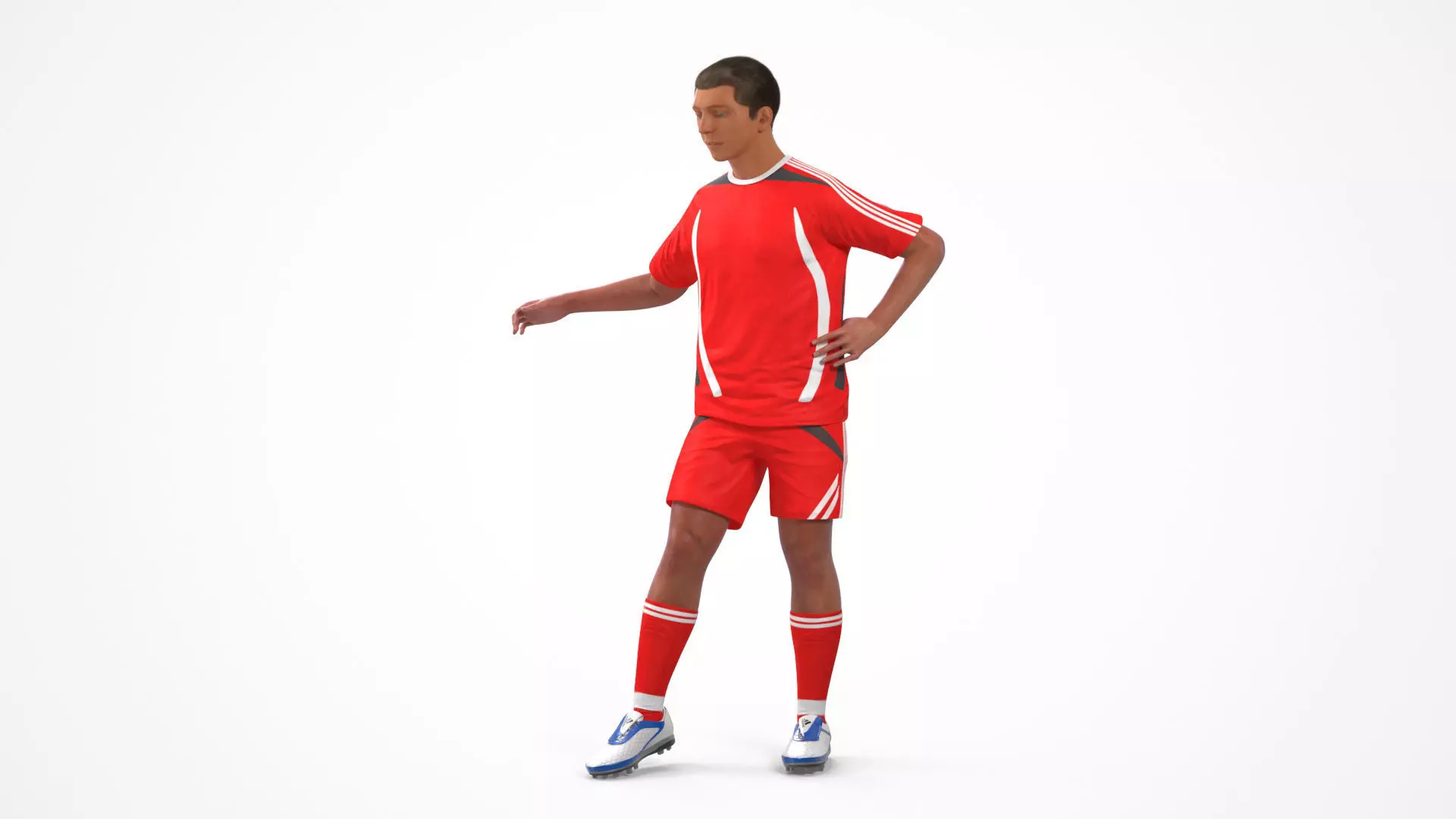 Male Soccer Player in Sportswear Rigged 3D model_8