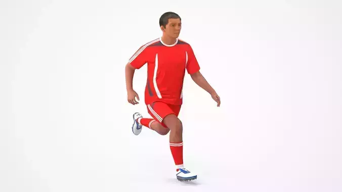Male Soccer Player in Sportswear Rigged 3D model