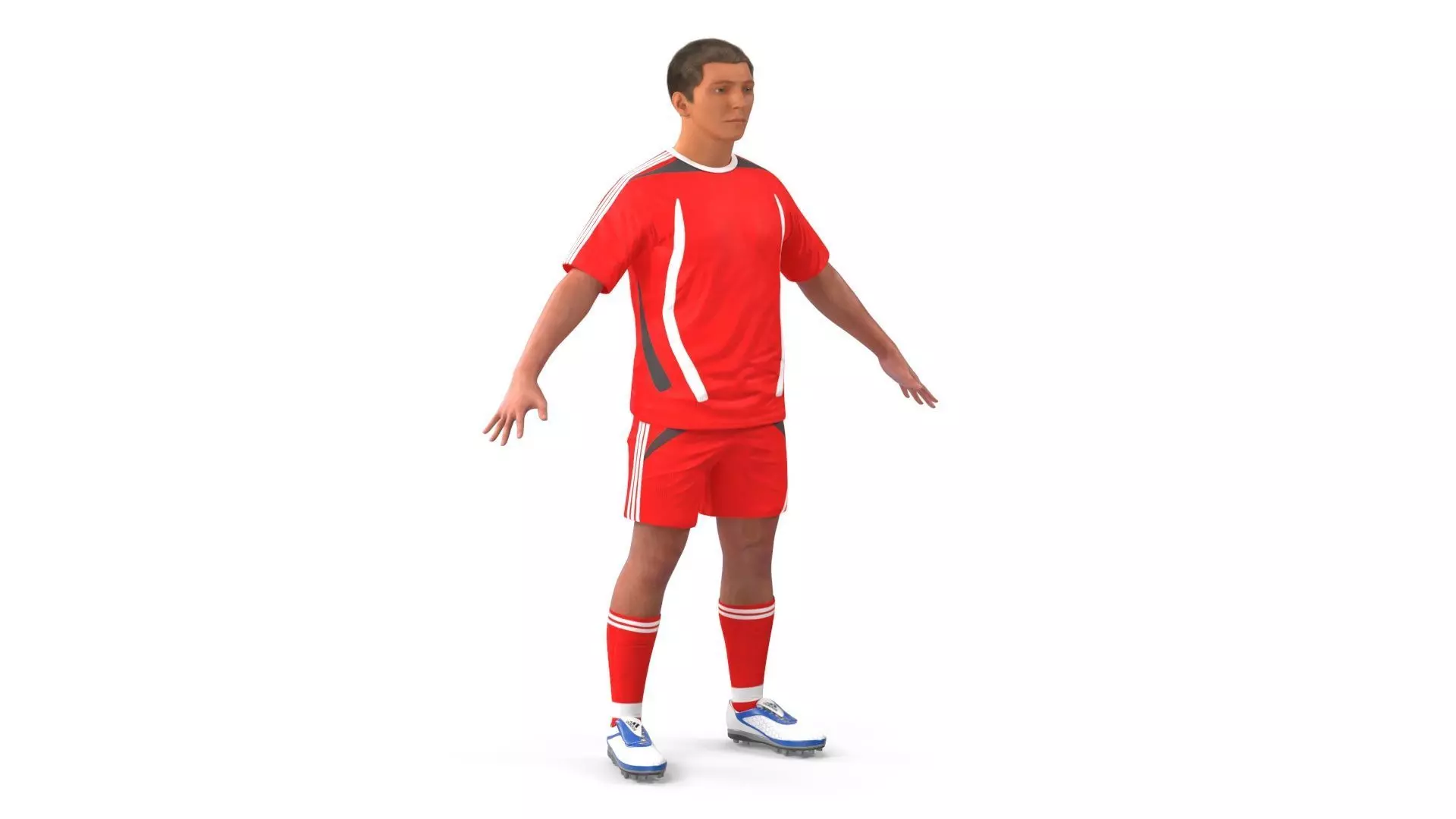 Male Soccer Player in Sportswear Rigged 3D model_11