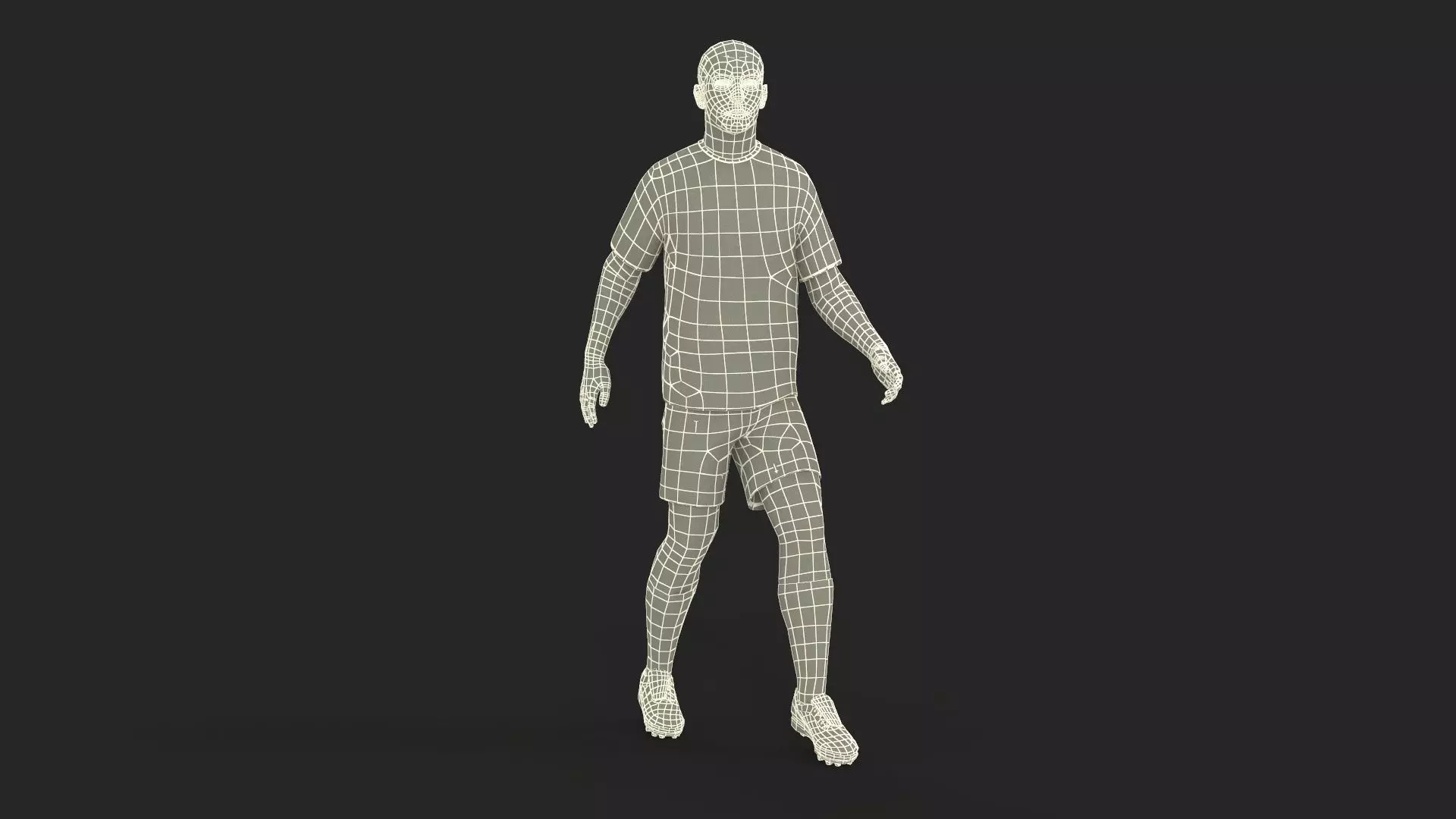 Male Soccer Player in Sportswear Rigged 3D model_33