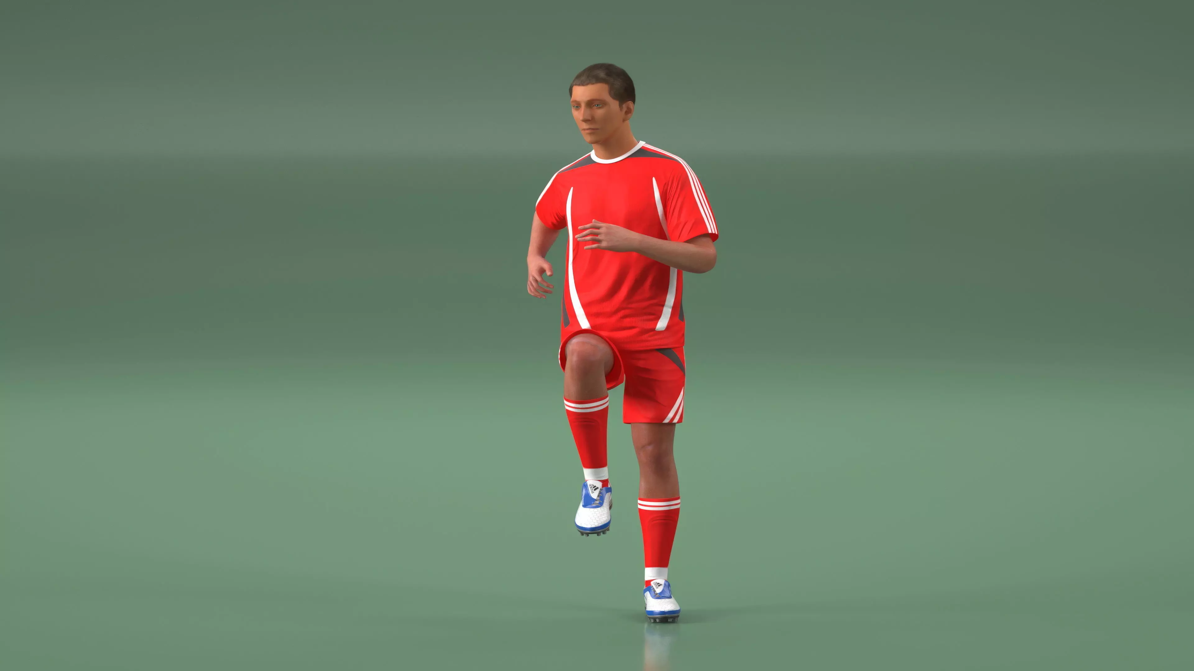 Male Soccer Player in Sportswear Rigged 3D model_5