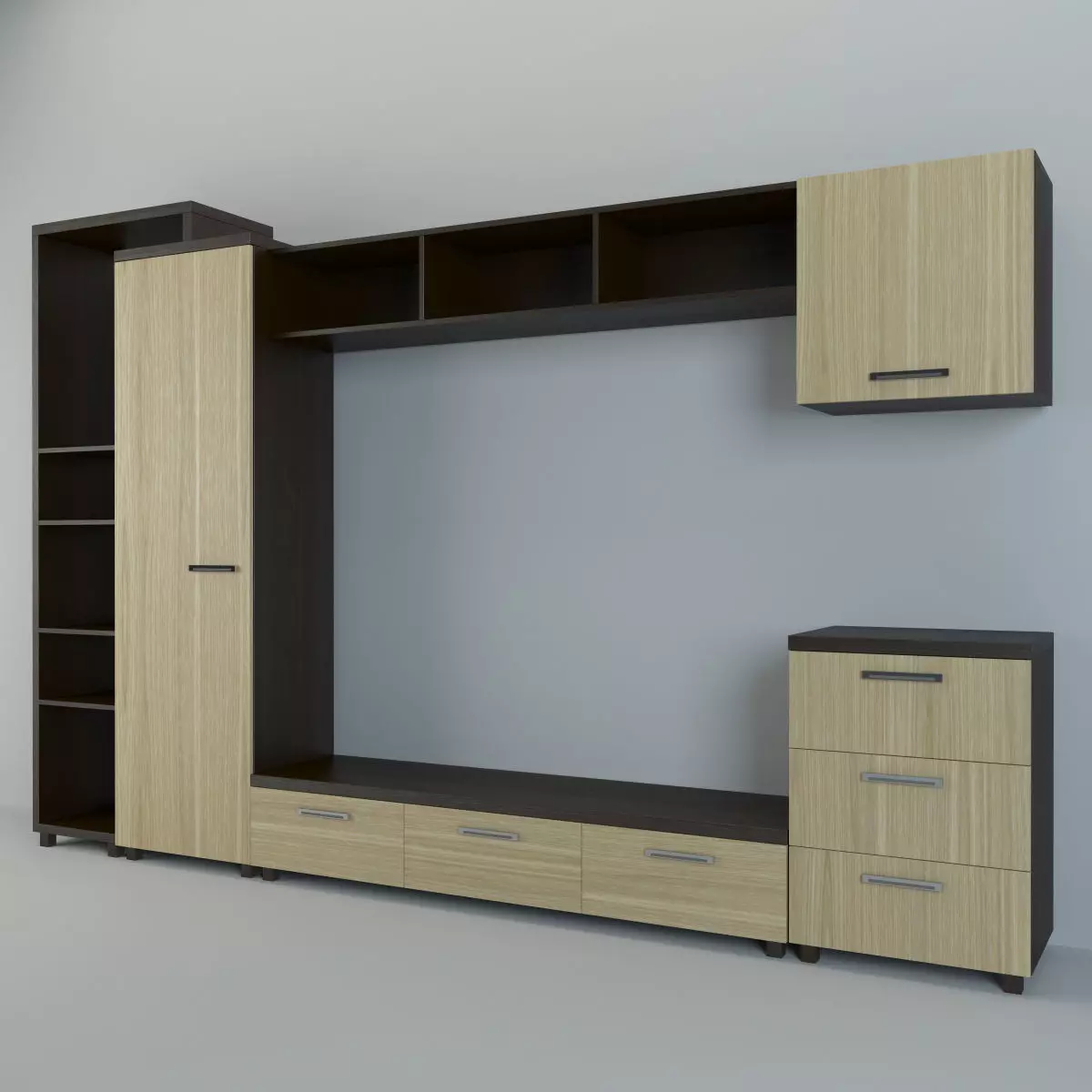Wall Unit - Cabinet 4 3D model_1