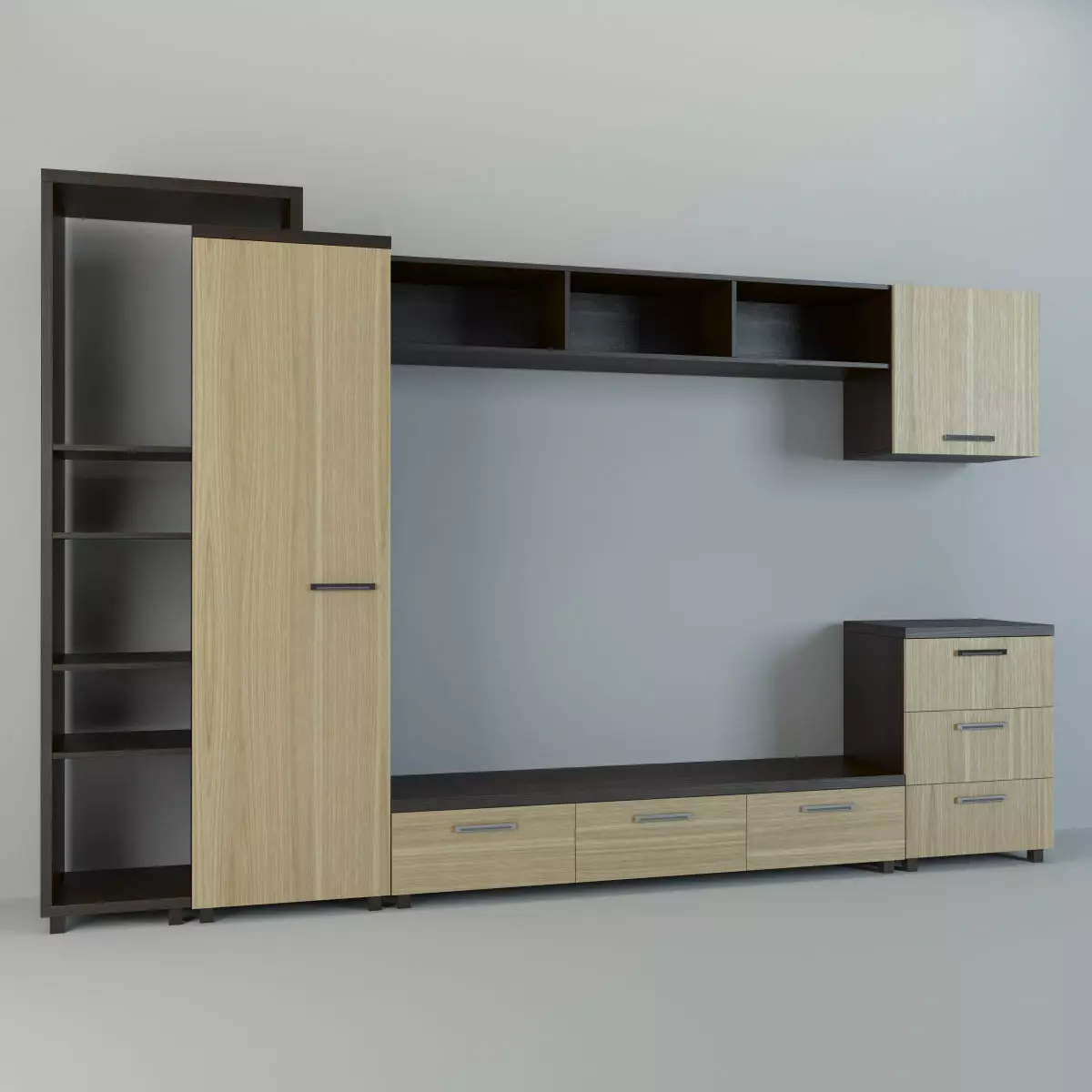 Wall Unit - Cabinet 4 3D model_0
