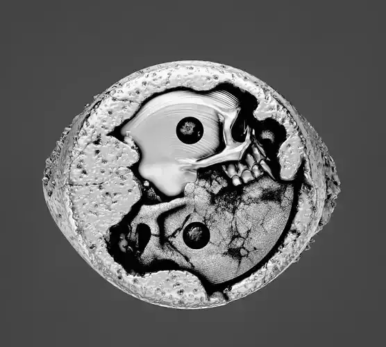 rock skull man ring  printable gold jewelry printable 3D model