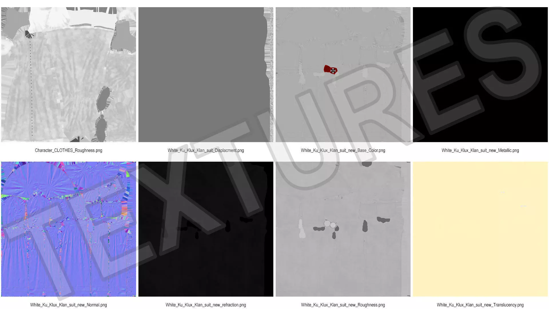 Character Ku Klux Klan in White Robe and Mask 3D model_16