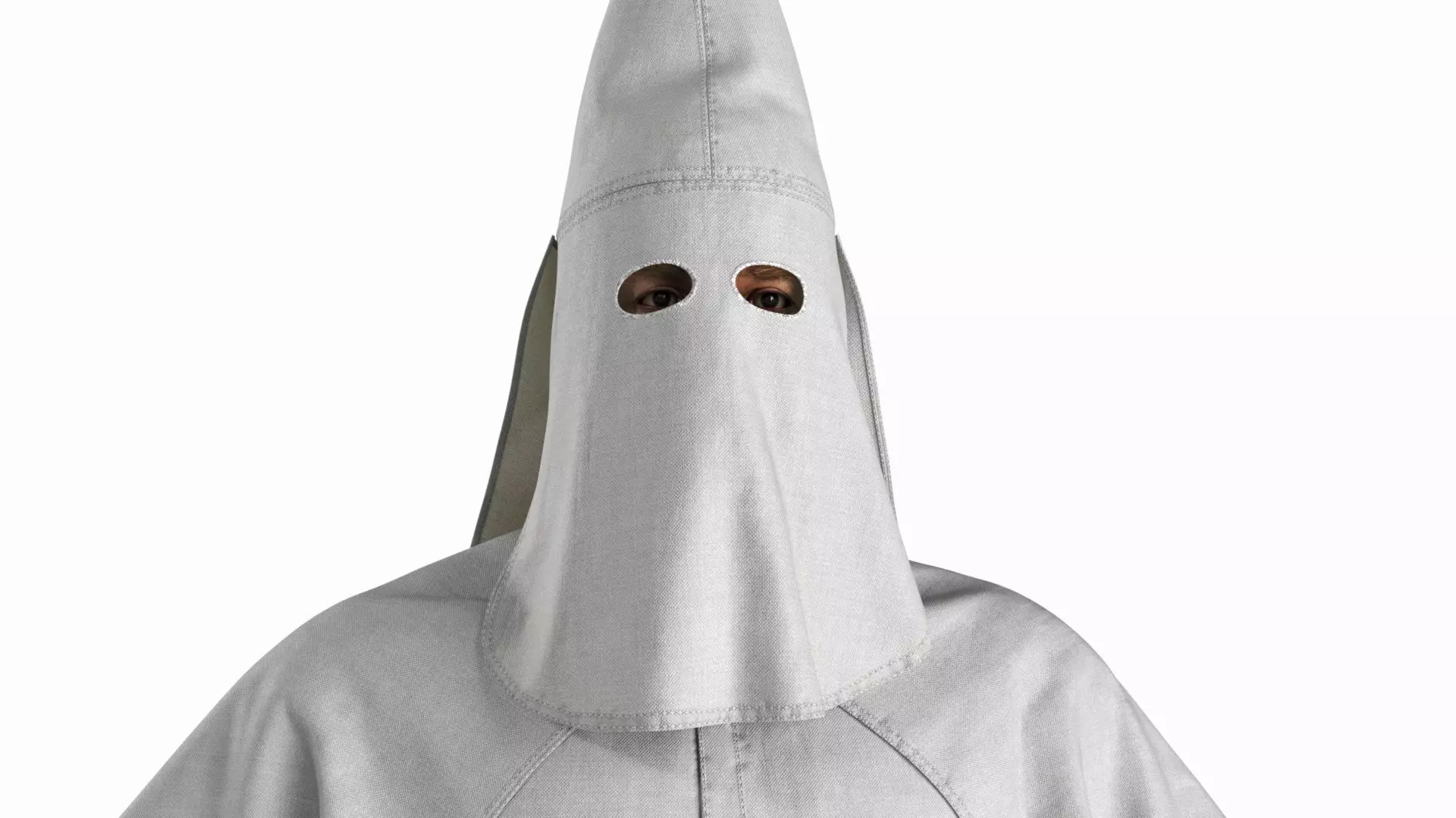 Character Ku Klux Klan in White Robe and Mask 3D model_9