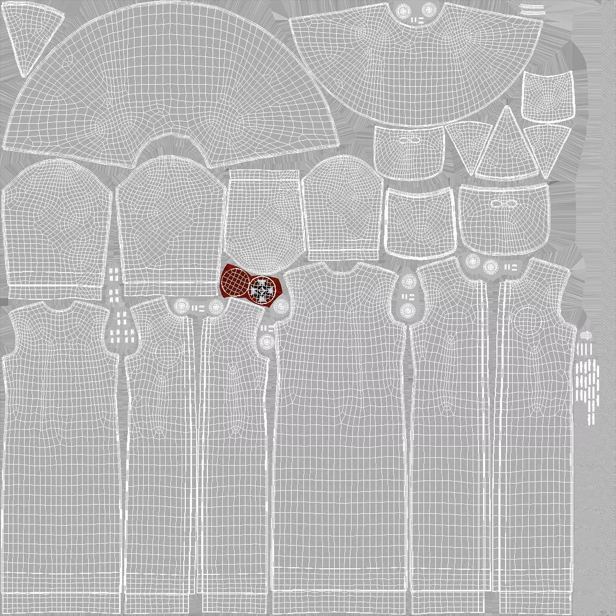 Character Ku Klux Klan in White Robe and Mask 3D model_15