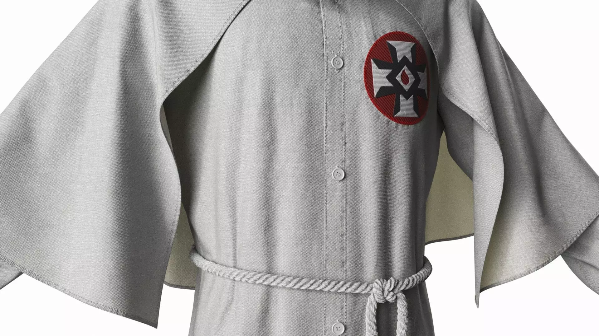 Character Ku Klux Klan in White Robe and Mask 3D model_8