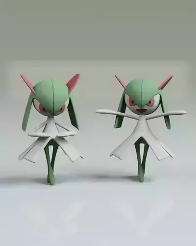 Kirlia Pokemon Fanart 2poses 3D print model