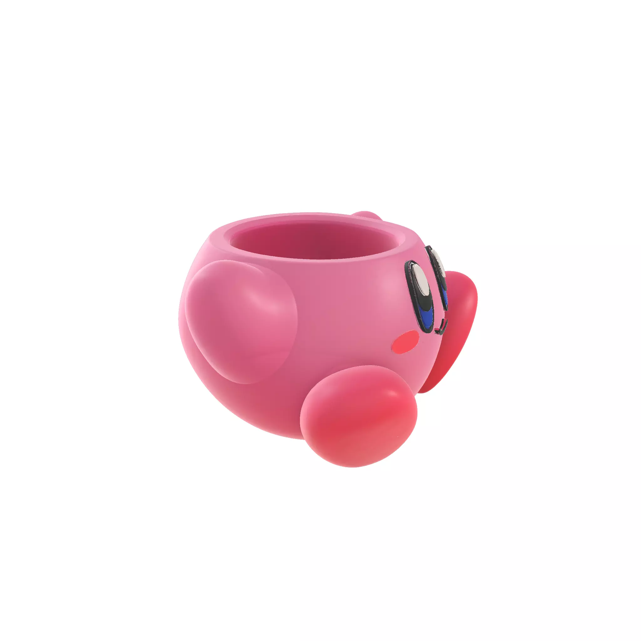 Cute Kirby Inspired Planter Pot  3D print model_3