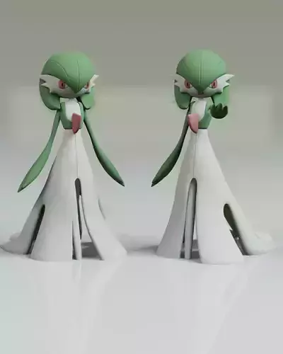 Gardevoir Pokemon Fanart 2 poses  3D print model
