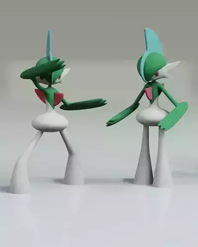 Gallade Pokemon Fanart 2 Poses 3D print model