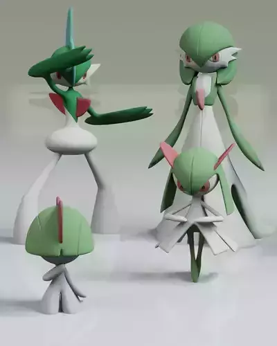 Ralts Kirlia Gardevoir Gallade Pokemon Fanart 2 poses each